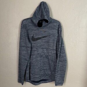 Nike Hoodie Mens Medium Sweatshirt Pullover Dri-Fit Swoosh Scuba Neck Navy Blue
